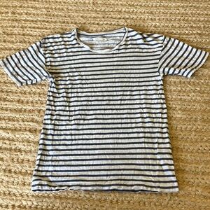 Isabel Marant white and blue striped linen t shirt